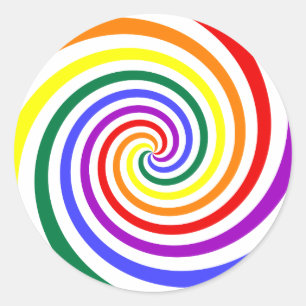 Pegatina Redonda Rainbow Lollipop