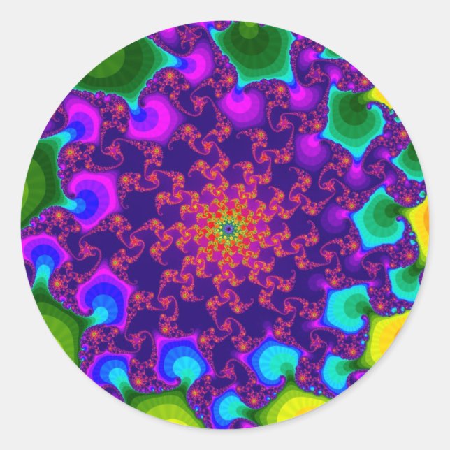 Pegatina Redonda Rainbow Marigold (Anverso)