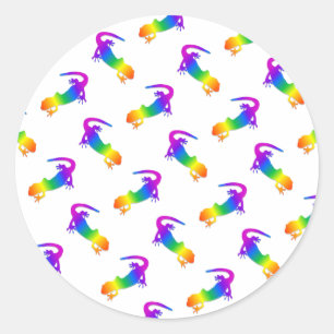 Pegatina Redonda Rainbow Salamander