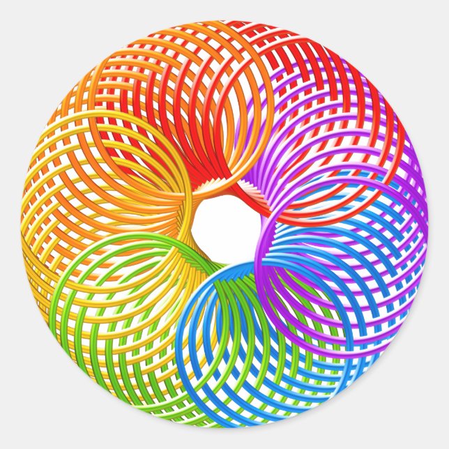 PEGATINA REDONDA RAINBOW SLINKY RING (Anverso)