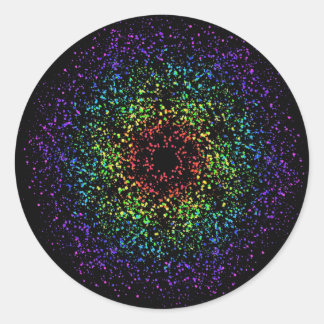 Pegatina Redonda Rainbow Star Galaxy Void