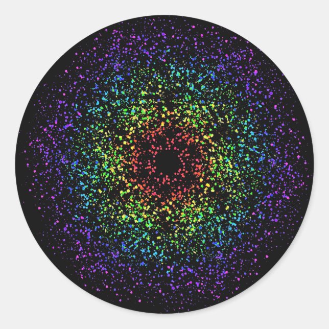 Pegatina Redonda Rainbow Star Galaxy Void (Anverso)