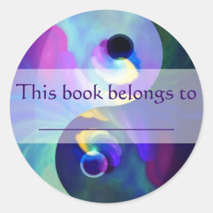 Pegatina Redonda Rainbow Taijitu Yin Yang