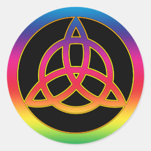 PEGATINA REDONDA RAINBOW TRINITY KNOT
