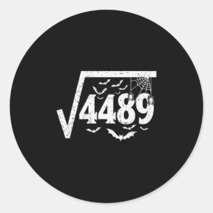Pegatina Redonda Raíz Cuadrada 4489 Funny Halloween Meme 67 Math Te
