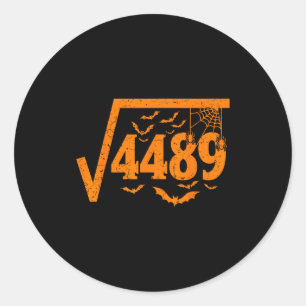 Pegatina Redonda Raíz Cuadrada 4489 Funny Halloween Meme 67 Math Te