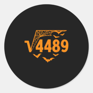 Pegatina Redonda Raíz Cuadrada 4489 Funny Halloween Meme 67 Math Te