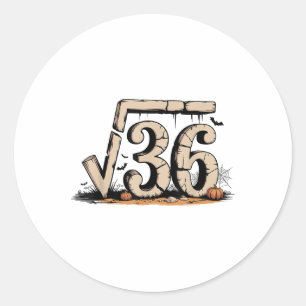 Pegatina Redonda Raíz Cuadrada 67 Meme 6 7 Gen Alpha Halloween Seis
