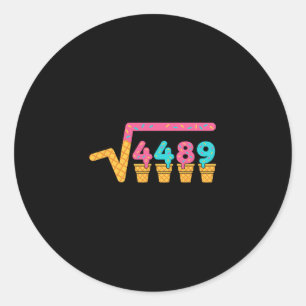 Pegatina Redonda Raíz Cuadrada De 4489 Helado Goteo Meme Jerga 67 6