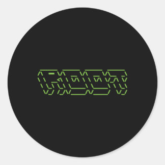 Pegatina Redonda Raíz Linux Ascii Hacker
