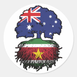 Pegatina Redonda Raíz surinamesa australiana de Surinam