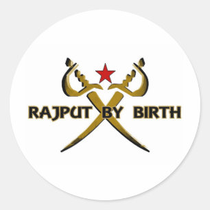 Pegatina Redonda Rajput Por Birth Red Star