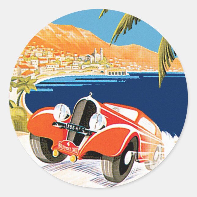 Pegatina Redonda Rallye Automobile de Monte Carlo (Anverso)