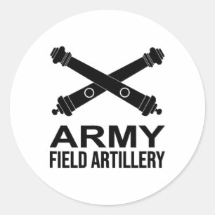 Pegatina Redonda Rama de Artillería de Campo del Ejército de EE. UU