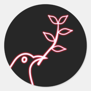 Pegatina Redonda Rama de palo y oliva