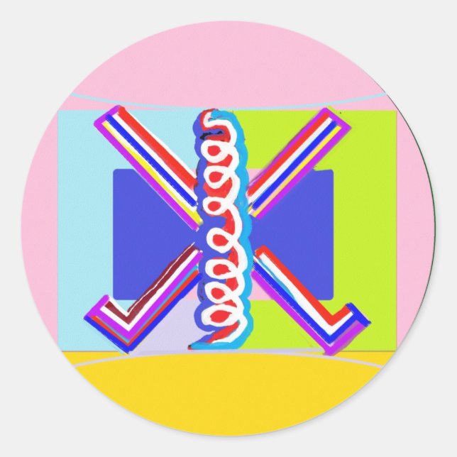 Pegatina Redonda RAMA - Símbolo curativo de Karuna REIKI (Anverso)