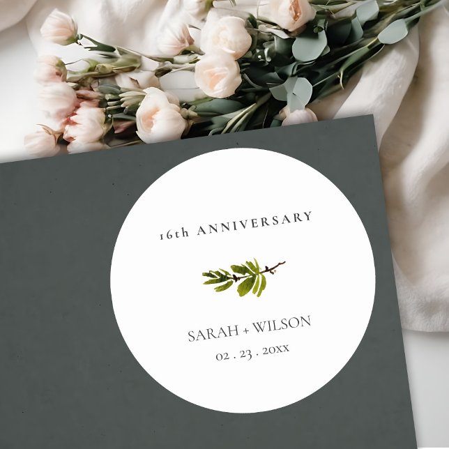 Pegatina Redonda Rama simple mínima de pino en cualquier aniversari (Subido por el creador)