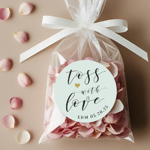 Pegatina Redonda Rama suave Tira con amor Confeti de boda regalo