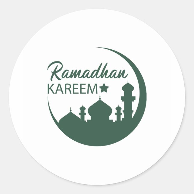 Pegatina Redonda Ramadan Kareem (Anverso)