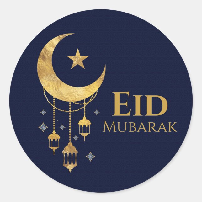 Pegatina Redonda Ramadan Kareem -Eid Mubarak- Feliz Eid (Anverso)