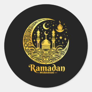 Pegatina Redonda Ramadán Kareem Feliz Ayuno Ramadán Mubarak Islam