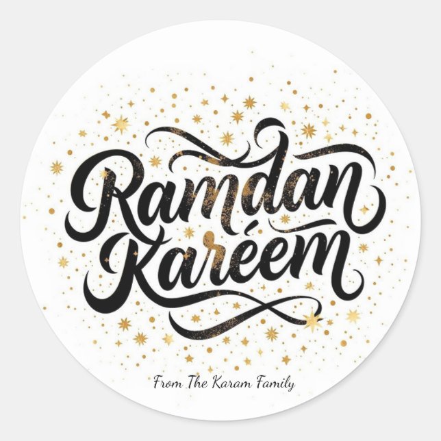 Pegatina Redonda Ramadan Kareem holiday  (Anverso)
