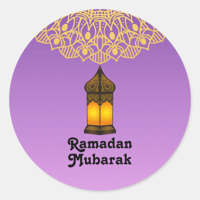Pegatina Redonda Ramadan Kareem Holiday (Anverso)