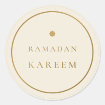 Ramadán Kareem Sticker Crema Elegante Dorado