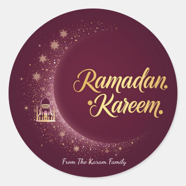 Pegatina Redonda Ramadan Kareem theme gift Sticker for celebration (Anverso)