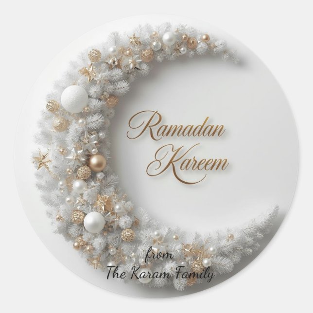 Pegatina Redonda Ramadan Kareem theme gift Sticker for celebration (Anverso)