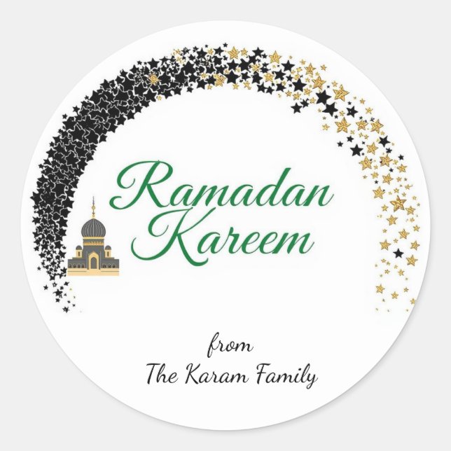 Pegatina Redonda Ramadan Kareem theme gift Sticker for celebration (Anverso)