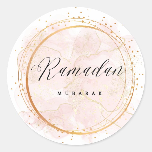 PEGATINA REDONDA RAMADAN MUBARAK (Anverso)