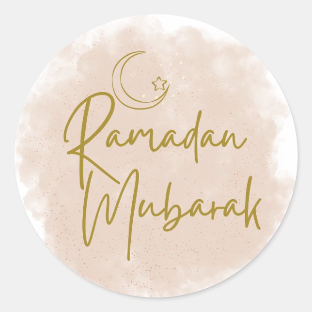 Pegatina Redonda ramadan mubarak (Anverso)