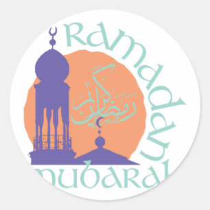 Pegatina Redonda Ramadan Mubarak