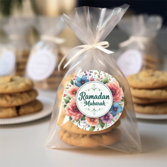 Pegatina Redonda Ramadan Mubarak (Ramadan Mubarak Stickers)