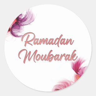 Pegatina Redonda Ramadan Mubarak arte islámico