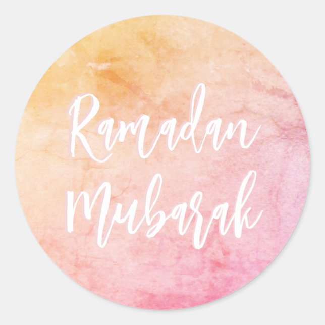 Pegatina Redonda Ramadan Mubarak Bonito elegante (Anverso)