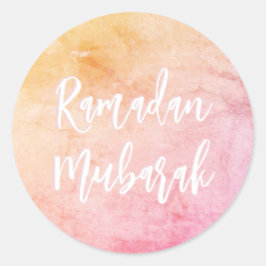 Pegatina Redonda Ramadan Mubarak Bonito elegante