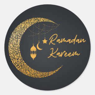 Pegatina Redonda Ramadan Mubarak - Ramadan Kareem - Eid Mubarak