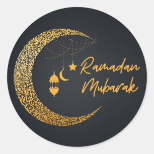 Pegatina Redonda Ramadan Mubarak - Ramadan Kareem - Eid Mubarak
