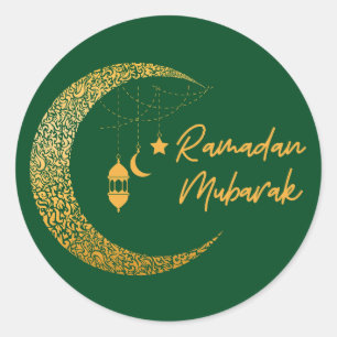 Pegatina Redonda Ramadan Mubarak - Ramadan Kareem - Eid Mubarak