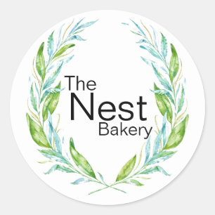 Pegatina Redonda Ramas simplemente elegantes del laurel del