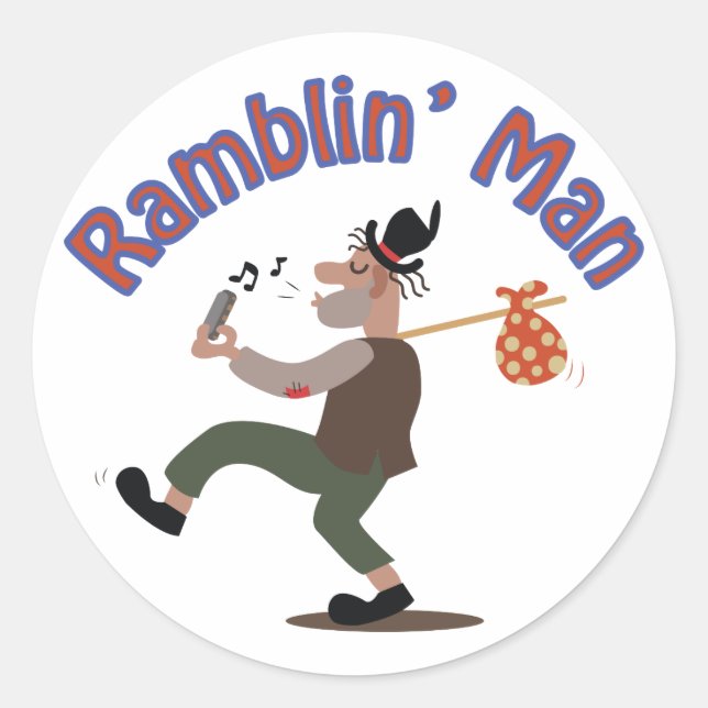 Pegatina Redonda Ramblin Man (Anverso)