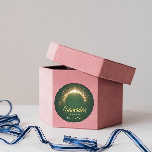 Pegatina Redonda Ramdan Kareem Holiday  Card (Subido por el creador)