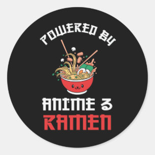 Pegatina Redonda Ramen y Anime Lovers   Regalo perfecto