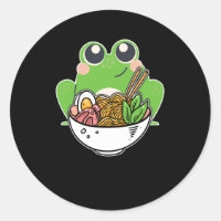 Ramen y lindas ranas de fideos japoneses adictos