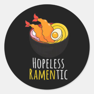 Pegatina Redonda Ramentic Cute Kawaii Ramen Noodles Pun