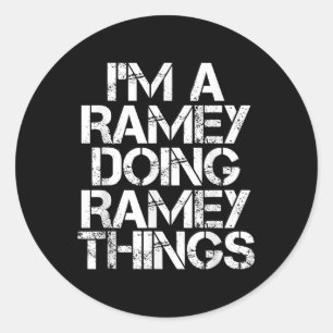 Pegatina Redonda Ramey Funny Surname Family Tree Birday Reunion G