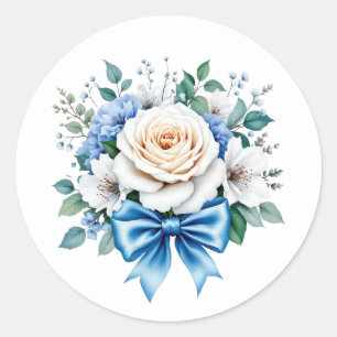 Pegatina Redonda Ramo de novia lindo personalizable