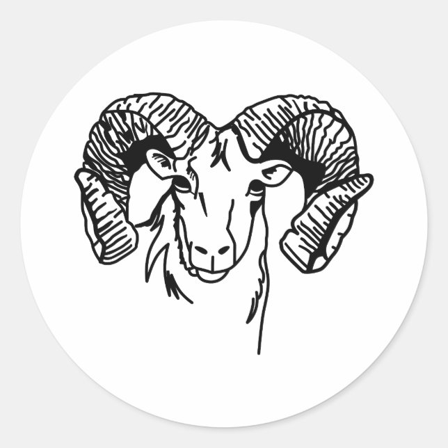 Pegatina Redonda Rams (Anverso)